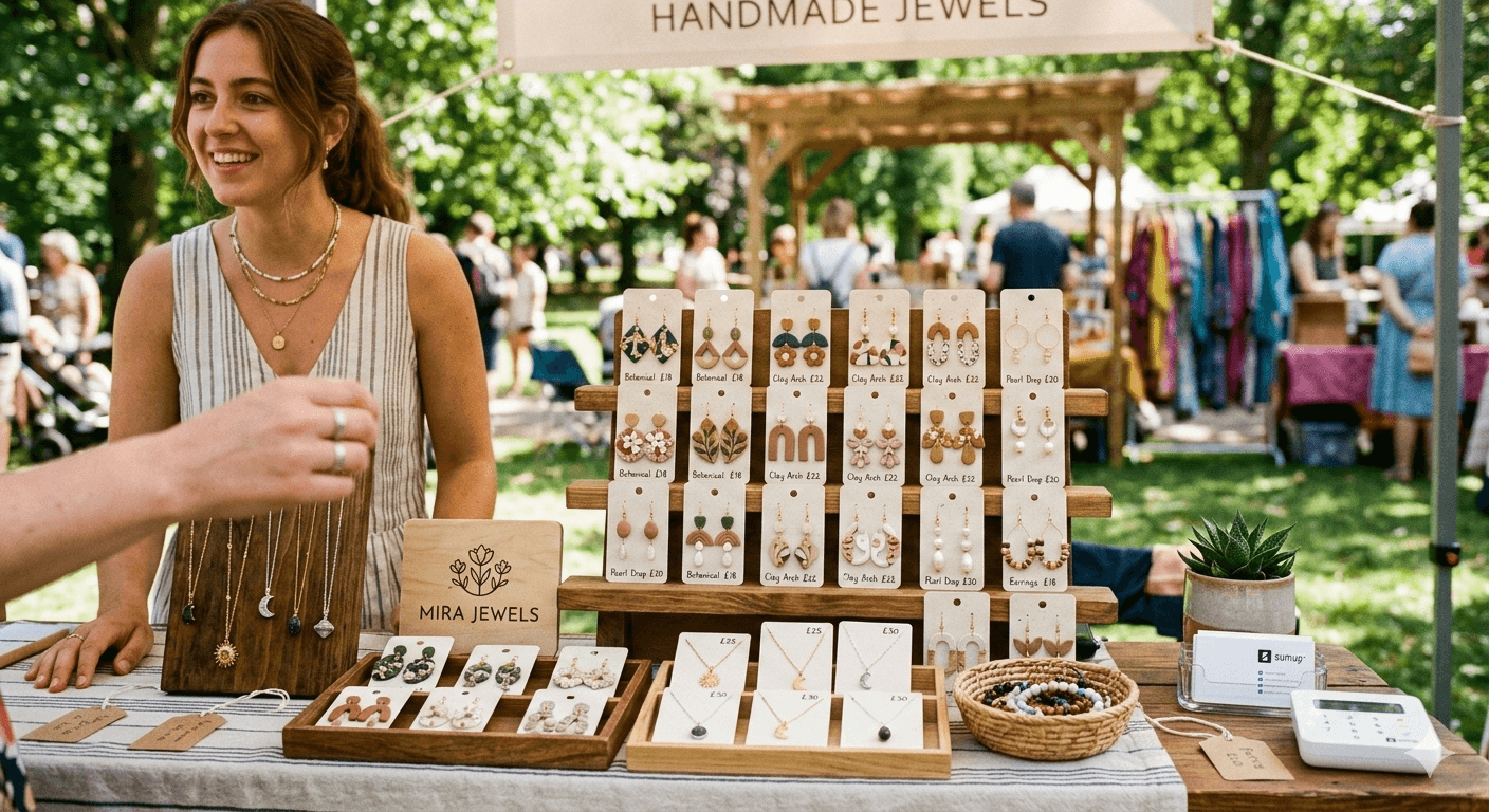 Handmade jewellery stall at the show